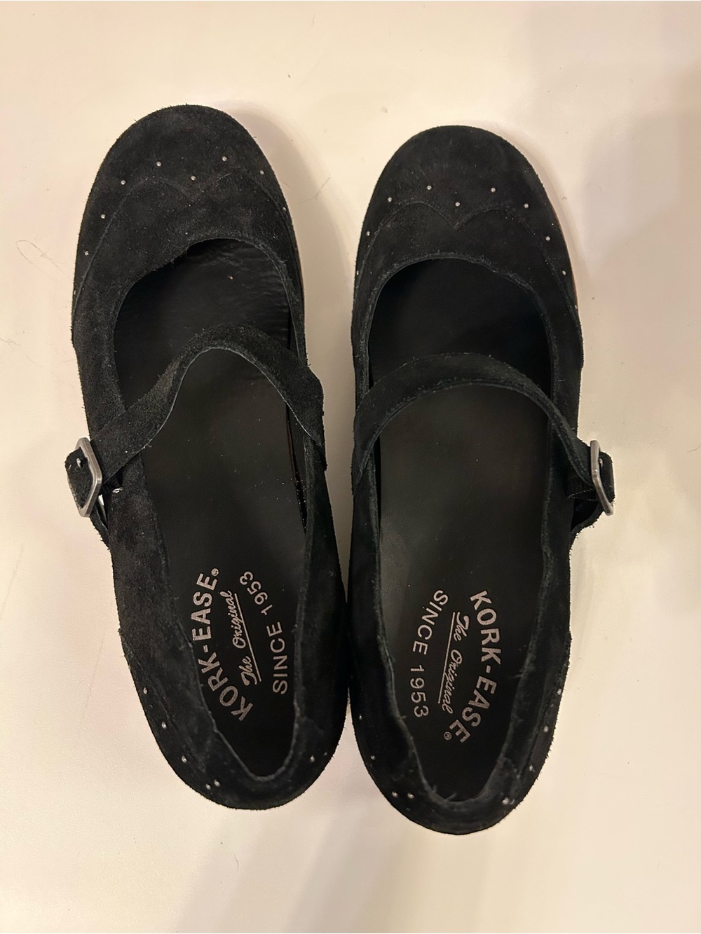 Kork-Ease Black Suede Mary Jane Loafers with Stud Detail - Picture 10 of 16